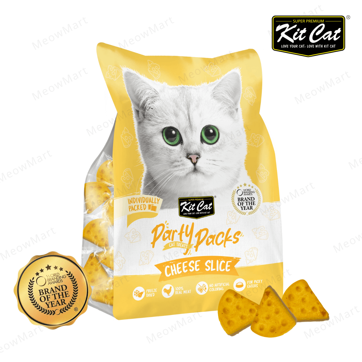 Kit Cat Party Packs Freeze-Dried Treats For Cats (Cheese Slice) 30g