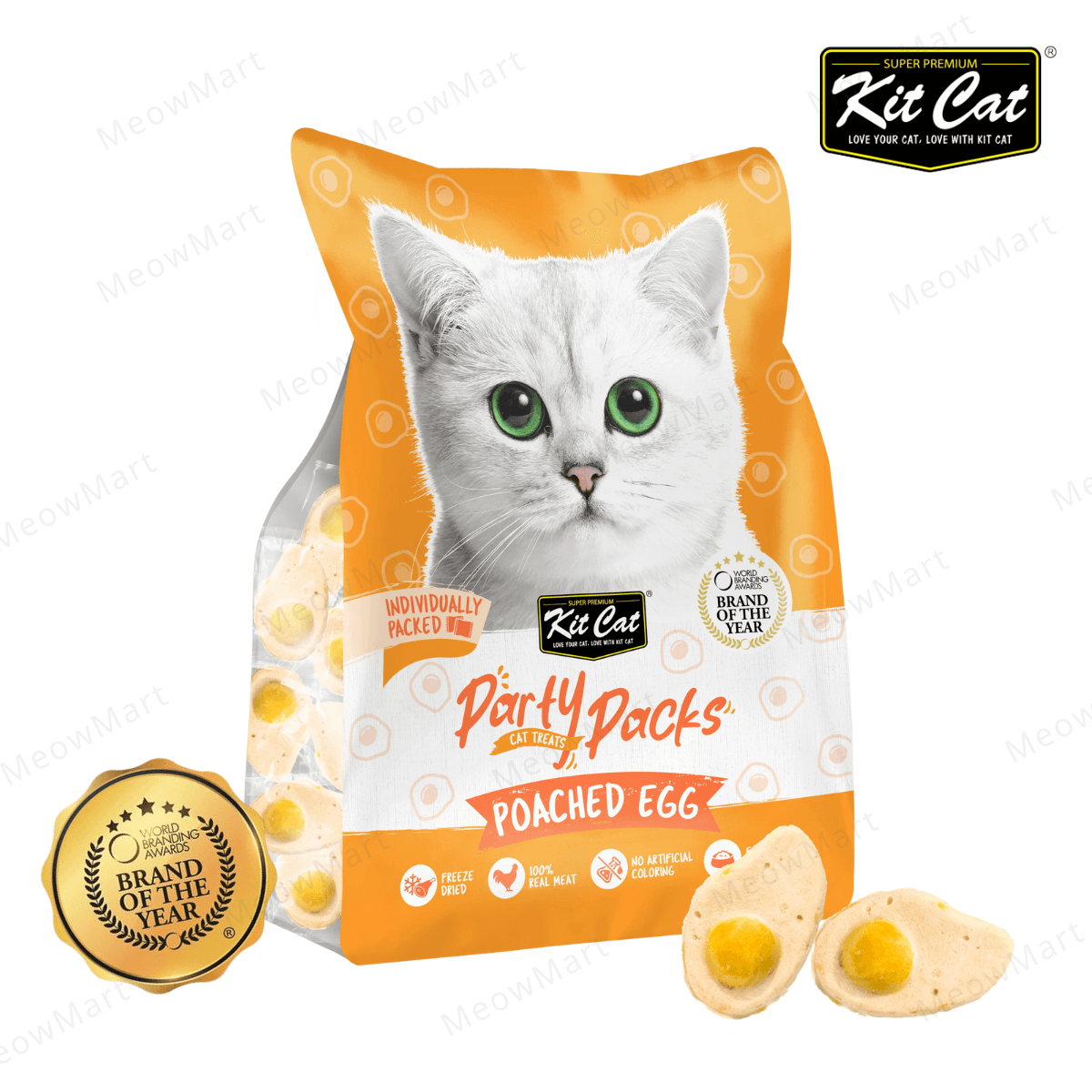 Kit Cat Party Packs Freeze-Dried Treats For Cats (Poached Egg) 30g