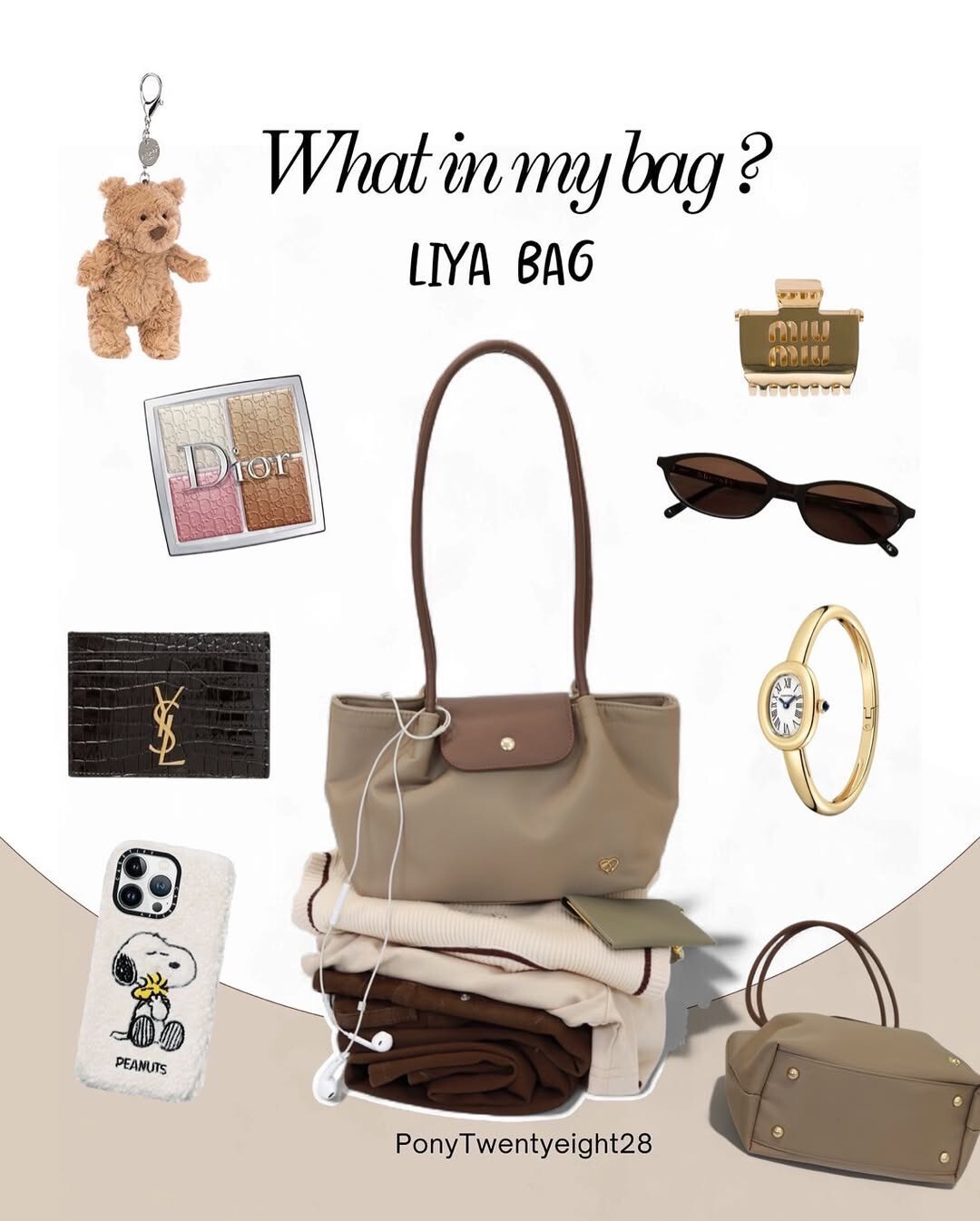 【預購】泰國 PonyTwentyeight 設計師品牌 LI-YA 尼龍包 肩背 長柄 長棍包 多色可選