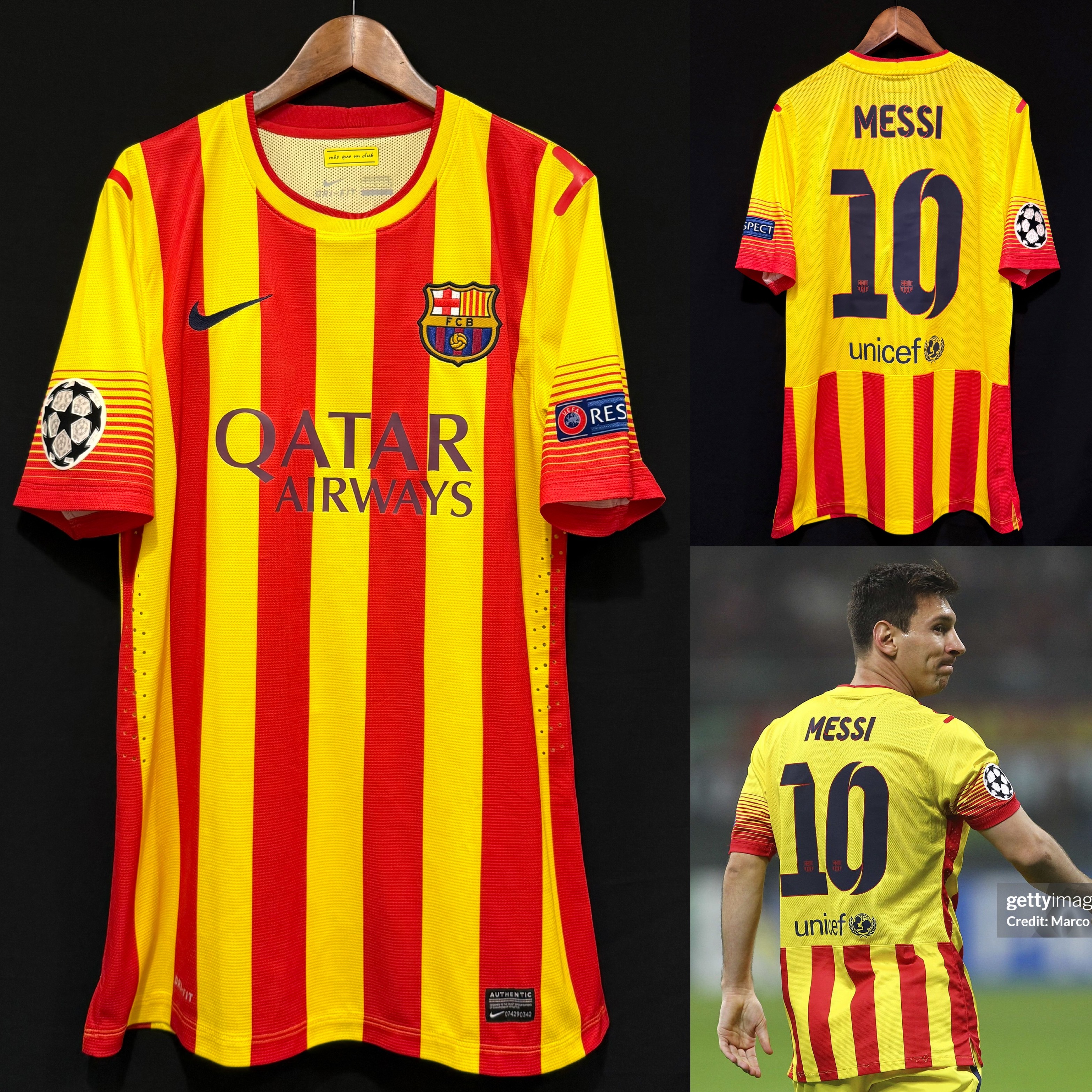 (更衣室版) 巴塞隆拿 2013-2014 Nike 歐聯作客更衣室球員版球衣 #10 MESSI