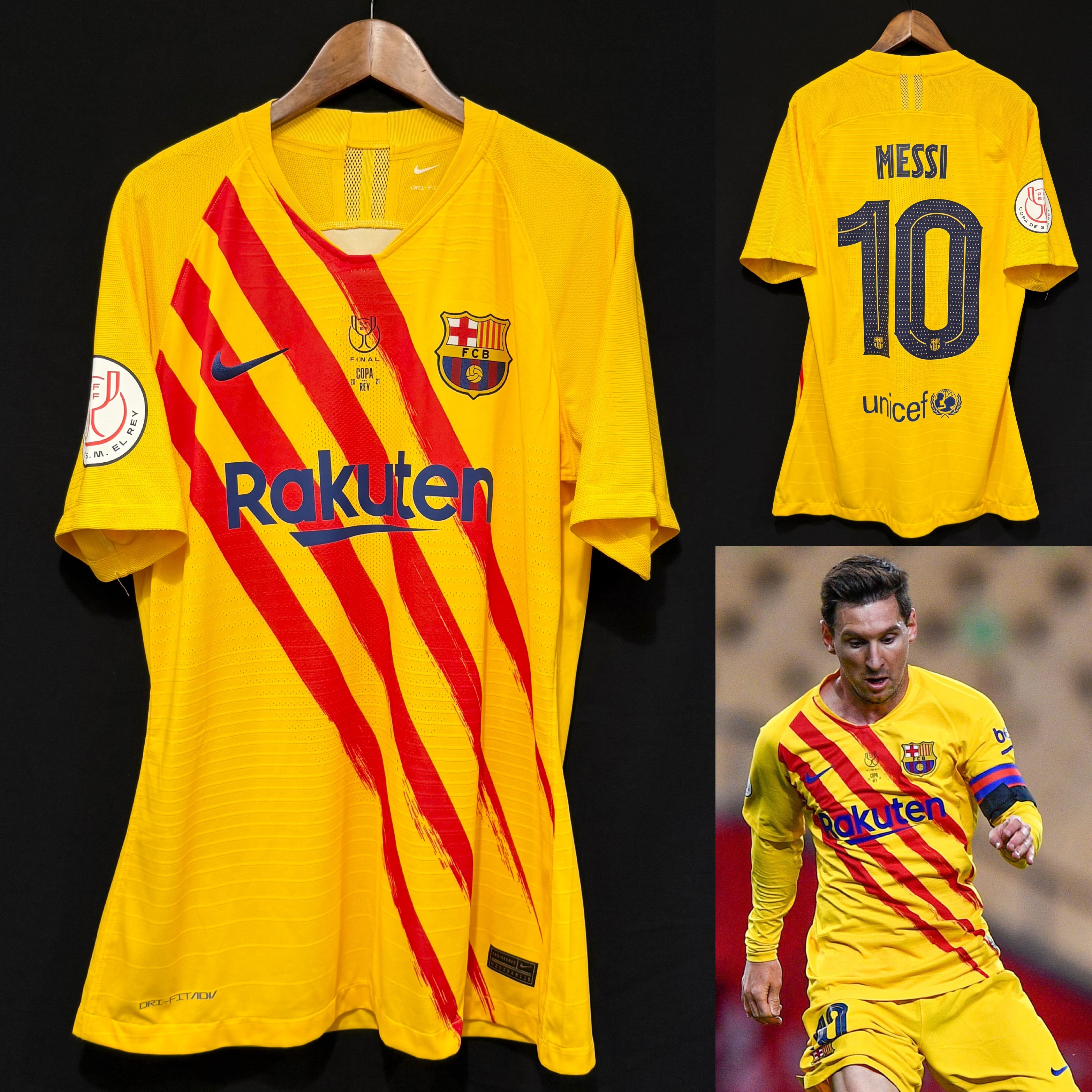 (更衣室版) 巴塞隆拿 2020-2021 國王盃決賽 Nike 四客更衣室球員版球衣 #10 MESSI