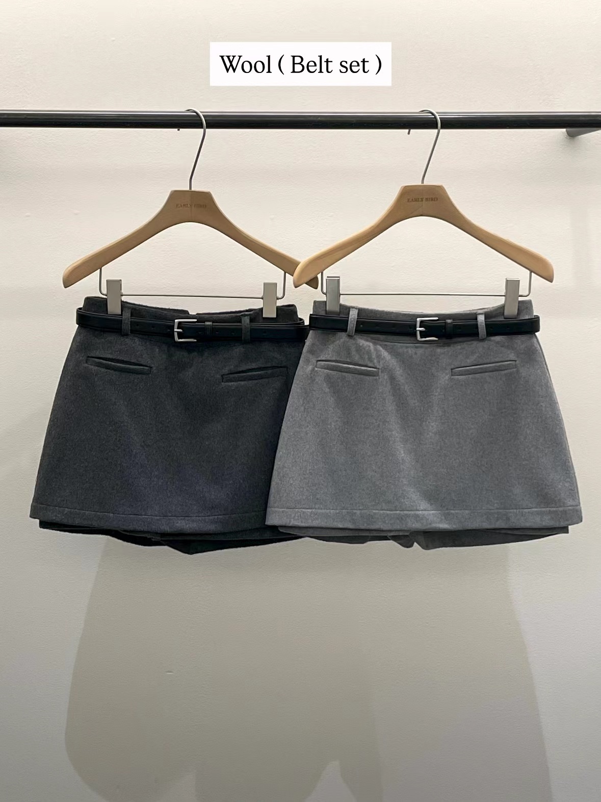 OB5303 復古毛呢西裝短裙褲 *特價* (優惠碼同充值購物金不適用)