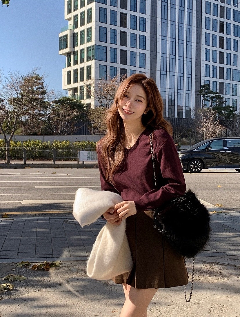 【優惠預訂】韓國基礎款V領針織衫（10色）