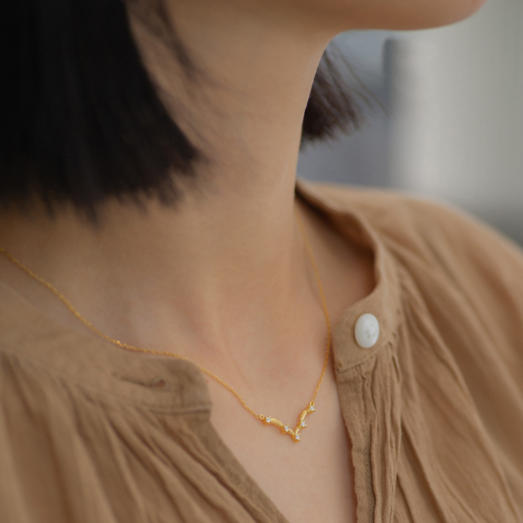 鑽石18K曲線項錬 羅馬式風格