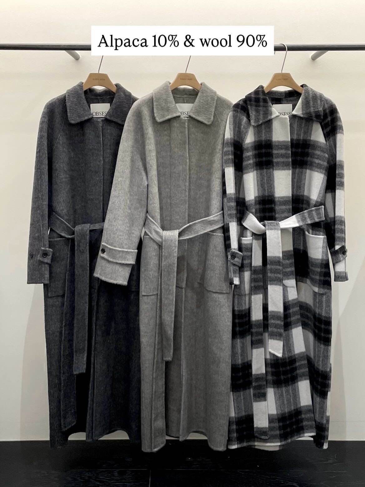 OB5304 羊毛反領長款大褸 *特價* (優惠碼同充值購物金不適用)