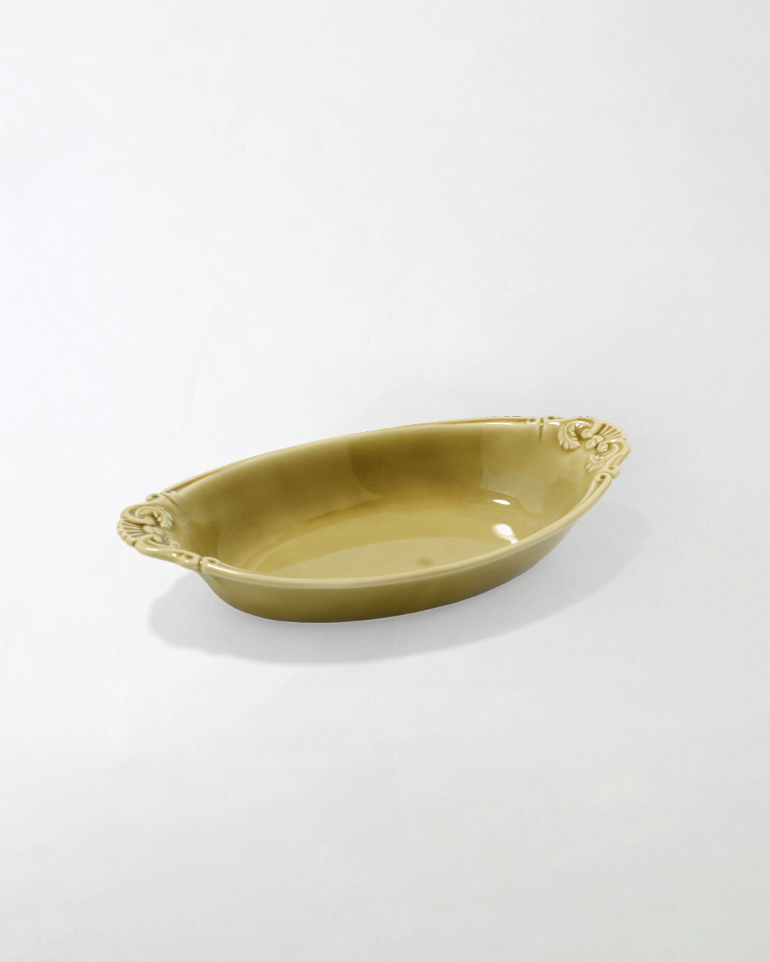Acanthus 阿坎瑟斯葉紋 焗盤 橄欖綠｜studio m'
