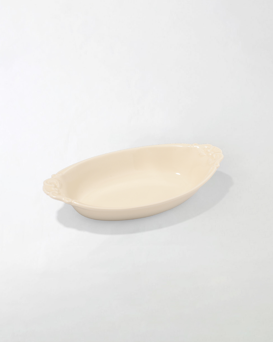 Acanthus 阿坎瑟斯葉紋 焗盤 奶油白｜studio m'