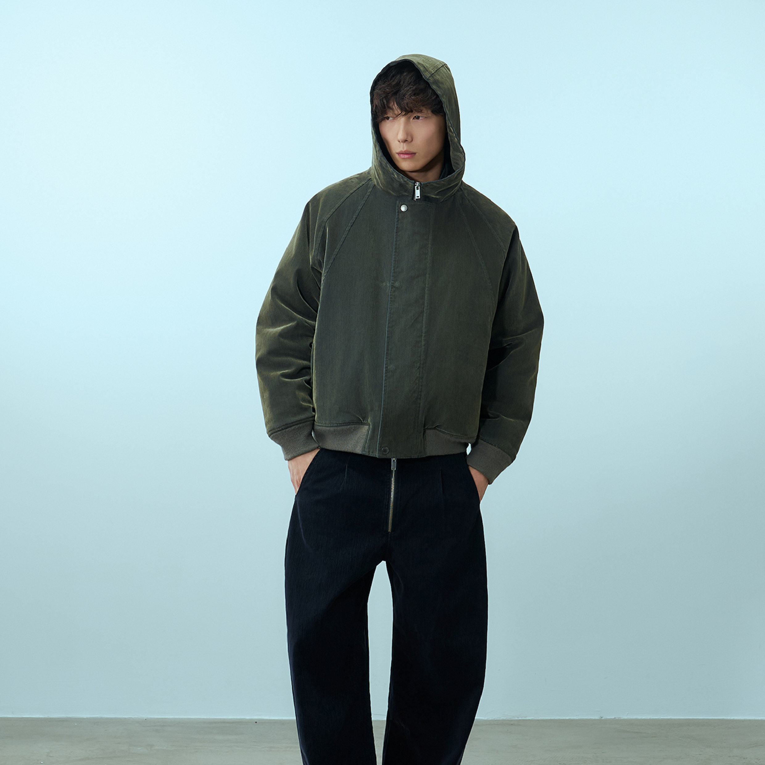 TANOXI Washed Denim Bomber Jacket 植絨 牛仔外套 [TNX-J176]