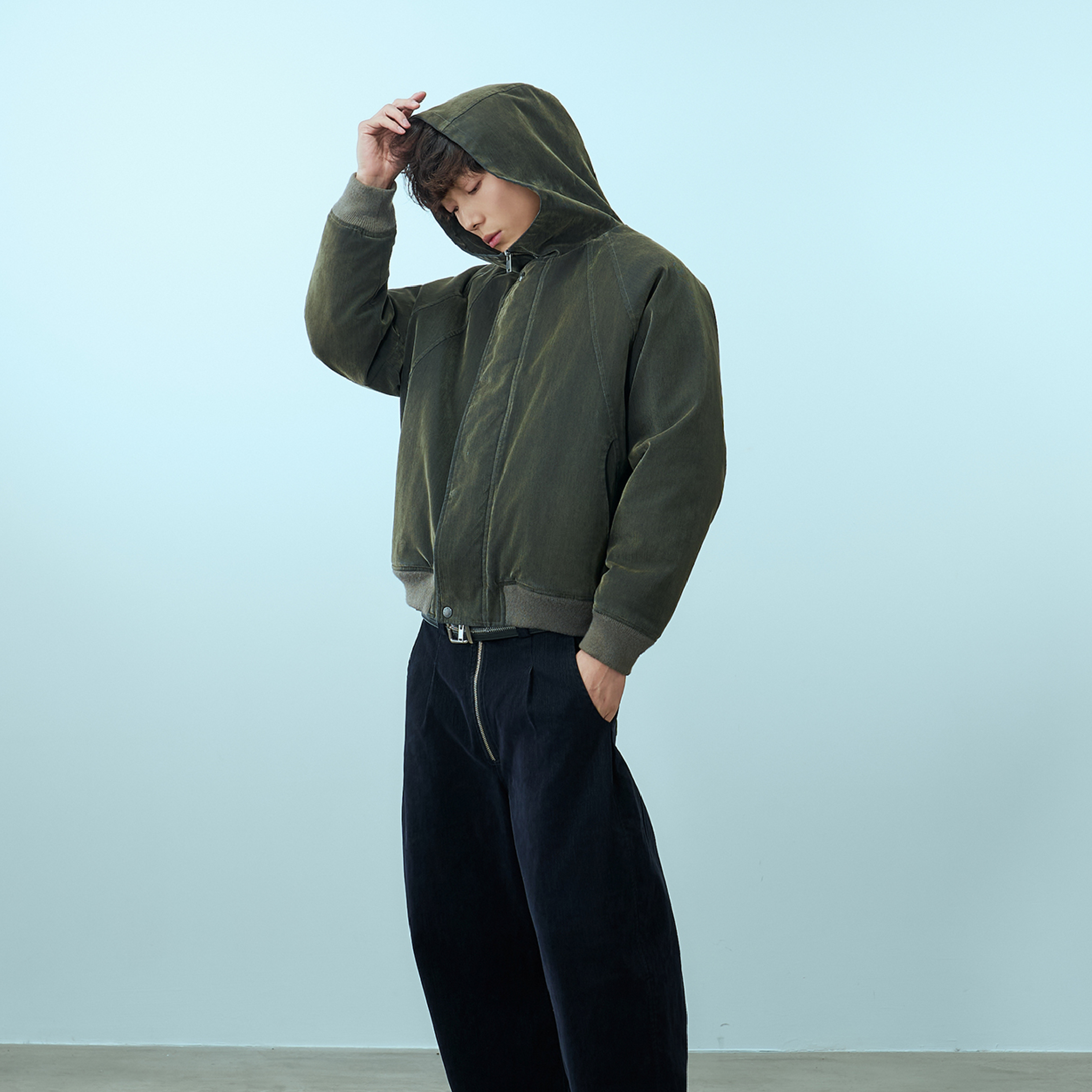 TANOXI Washed Denim Bomber Jacket 植絨 牛仔外套 [TNX-J176]