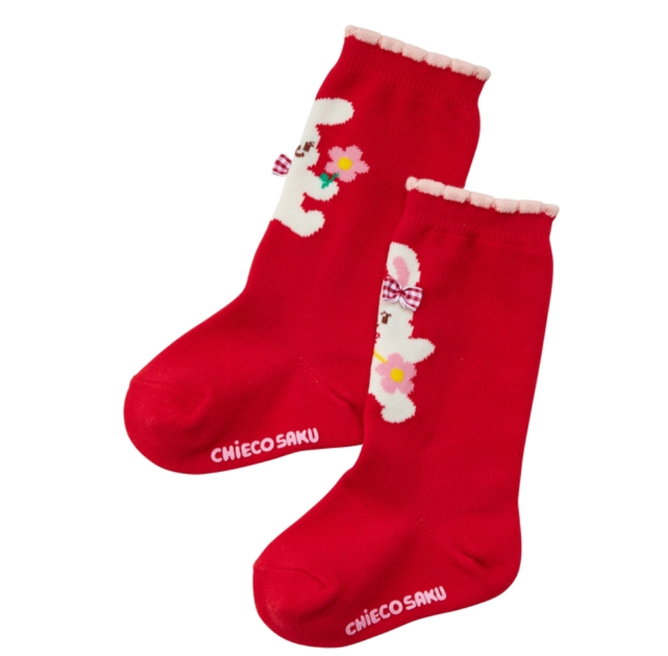CS紅色兔兔襪子