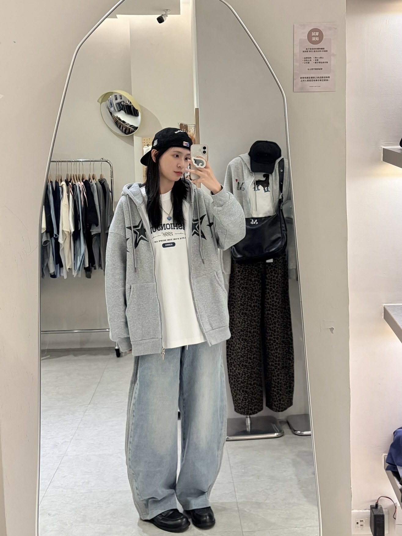 （現貨）NJ264 韓系 側邊 拼接水洗 彎刀褲