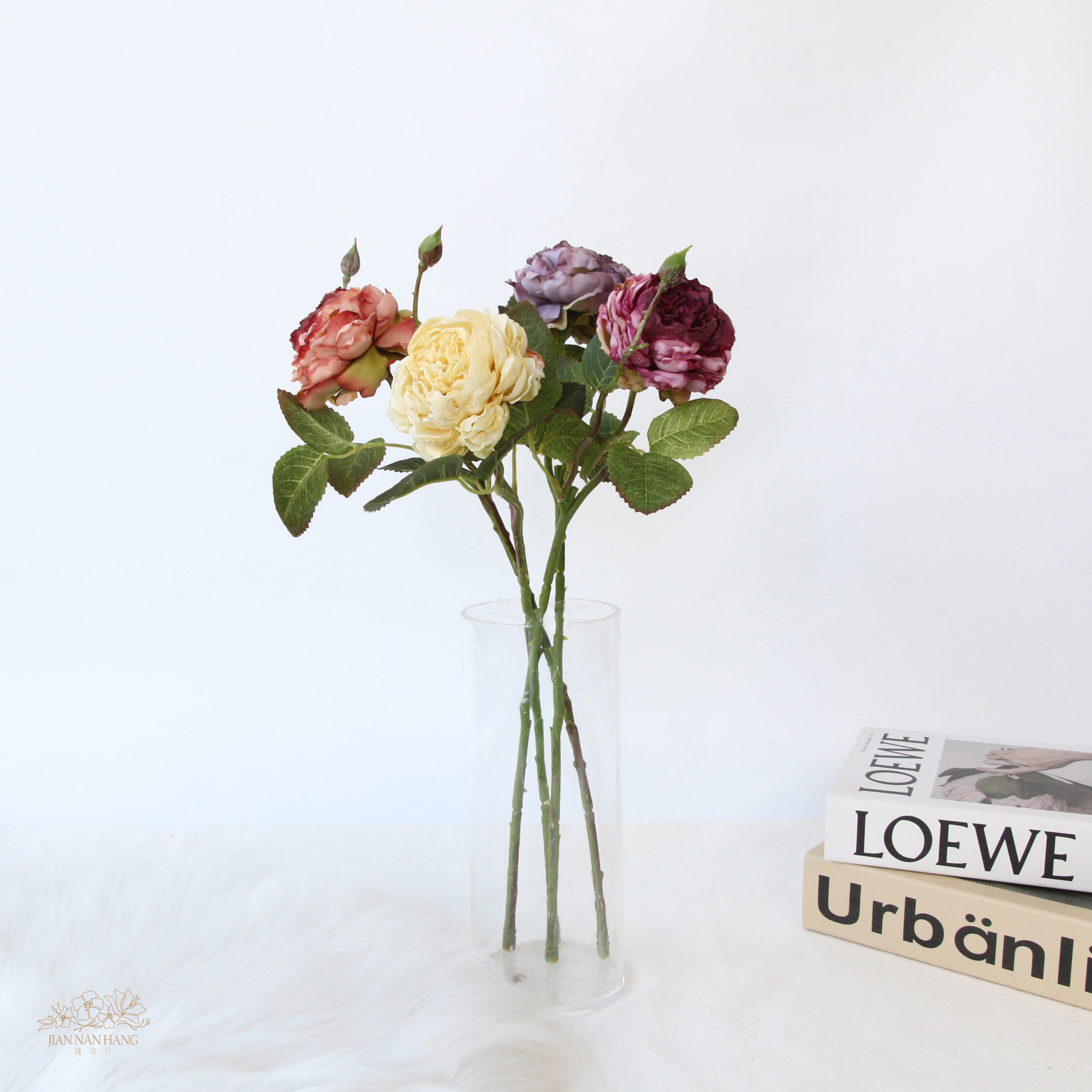 人造花 牡丹玫瑰乾燥色  4色