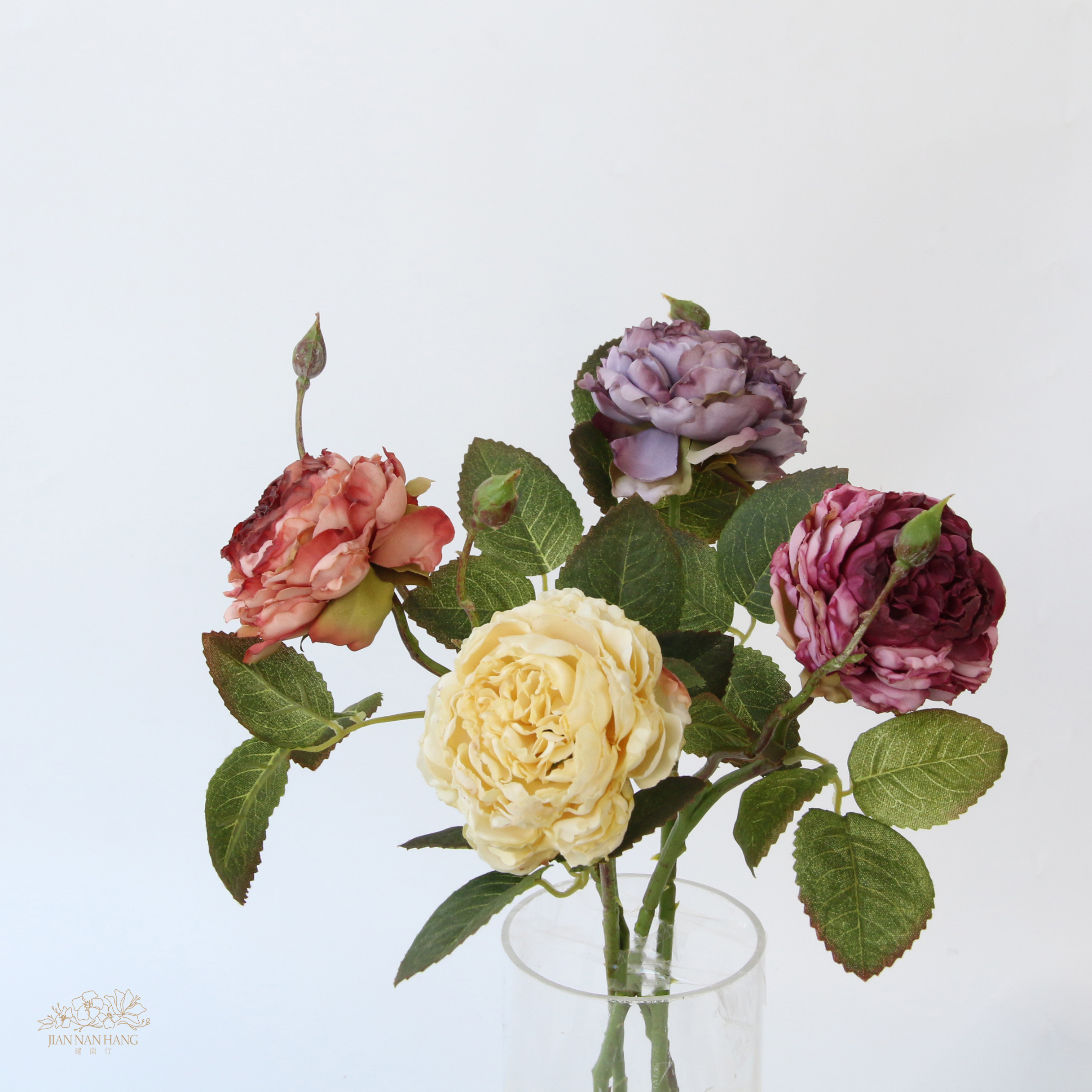 人造花 牡丹玫瑰乾燥色  4色