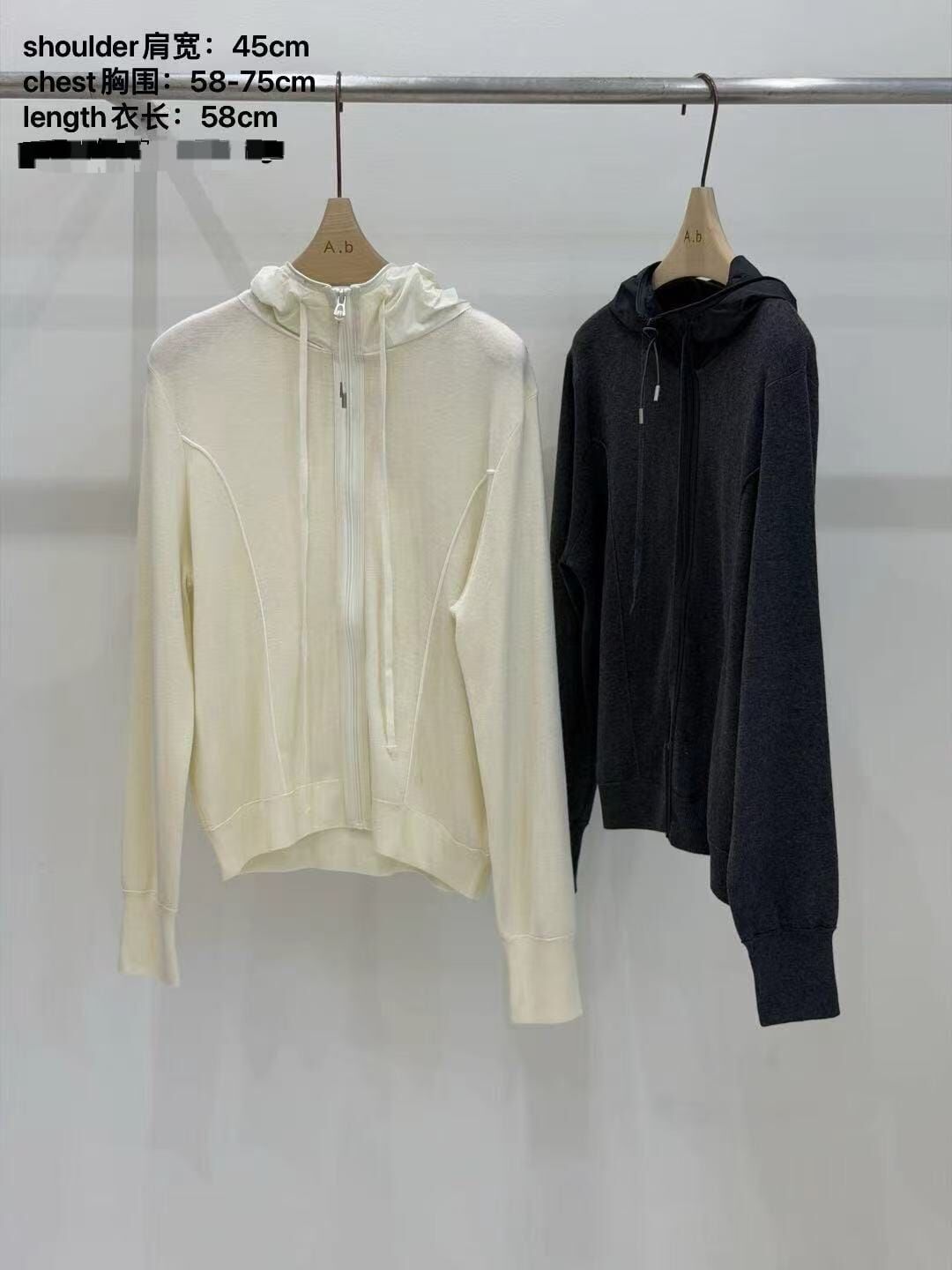 AB5337 連帽車線拉鍊外套