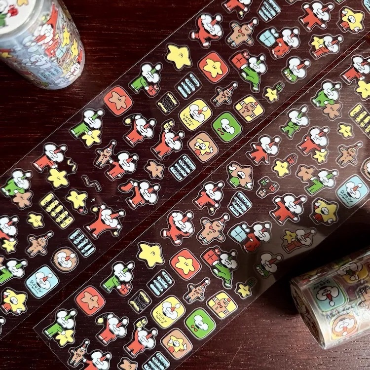 1991w2992｜Santa mouse 割型PET貼紙卷