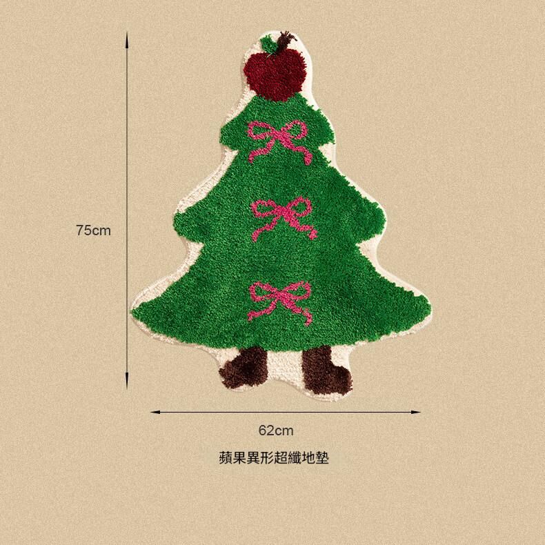 《6459》綠色聖誕樹毛絨地毯