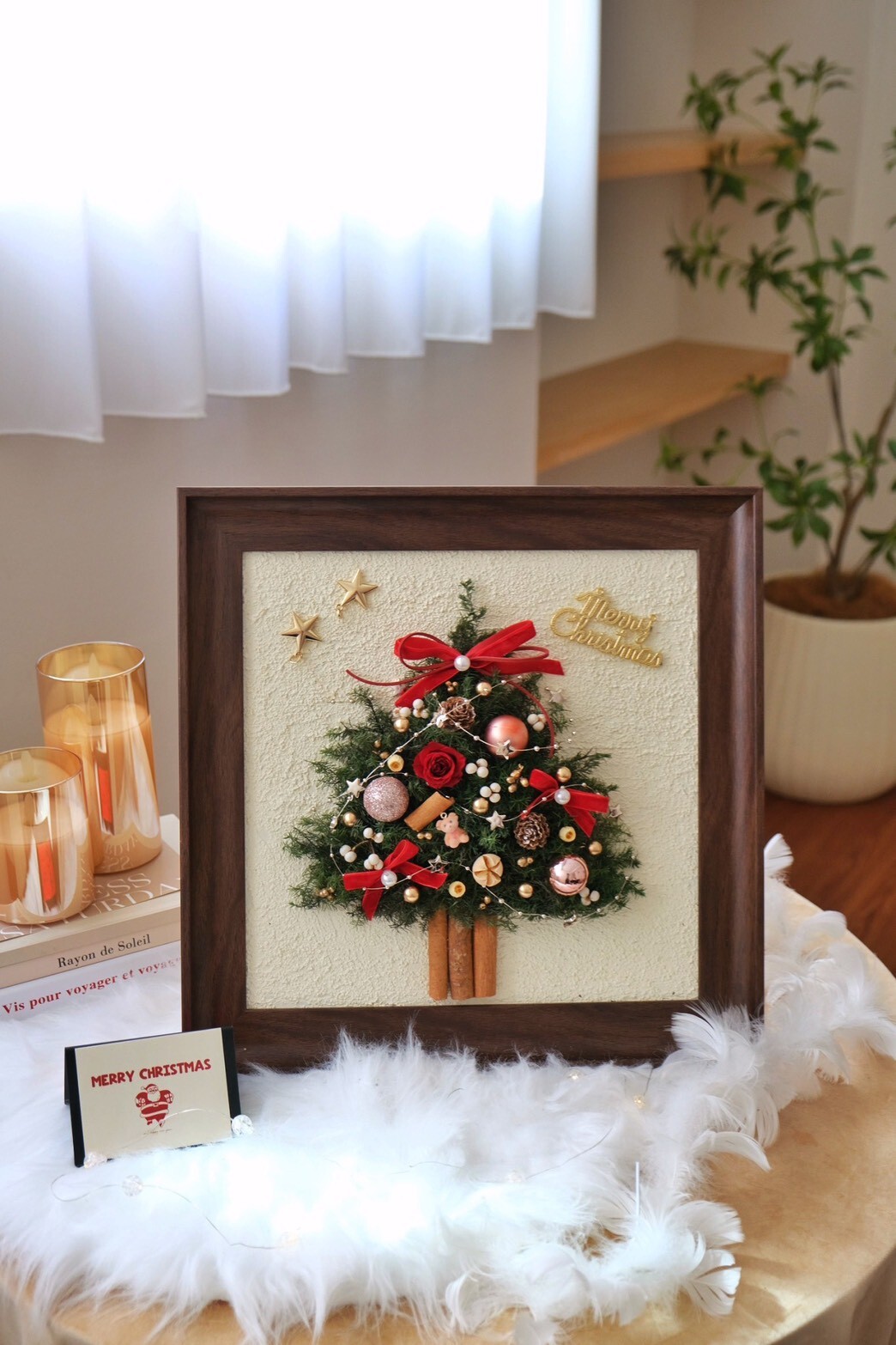 經典紅聖誕樹畫框 / 可以擺放or掛