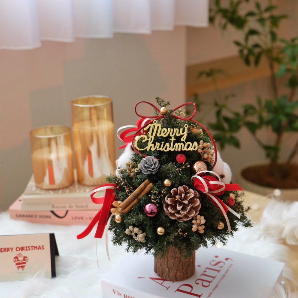 簡約雪松聖誕樹樹 經典紅 永生聖誕樹