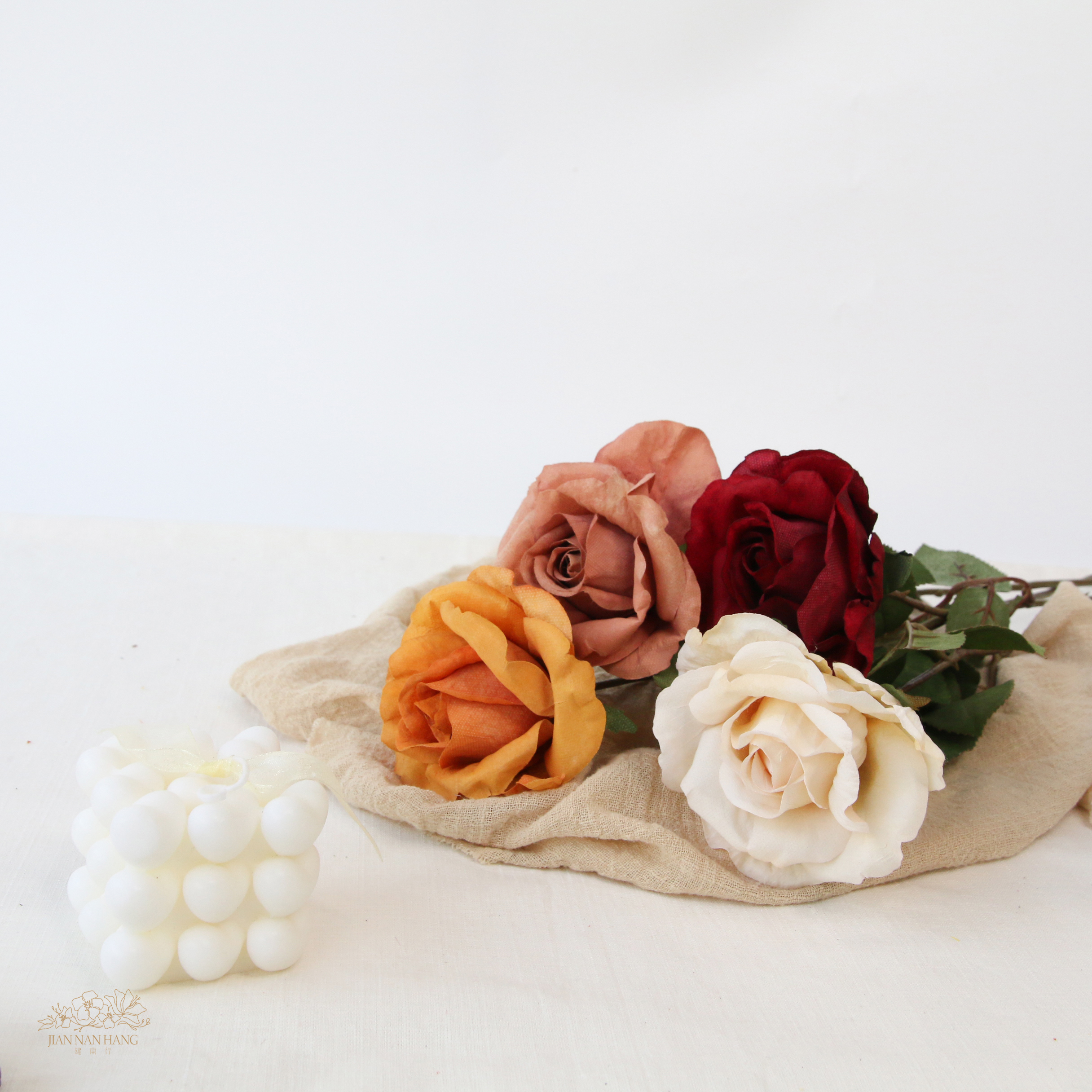 人造花 法蘭克玫瑰 4色