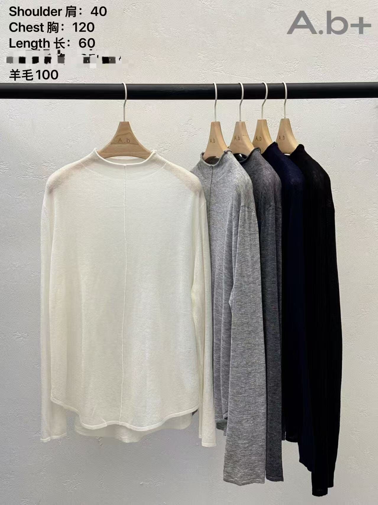 ABB5309 中線圓邊透薄上衣