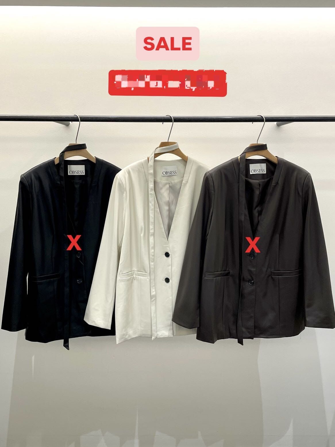 OB5039 可拆腰帶開V領假口袋外套 *特價* (優惠碼同充值購物金不適用)