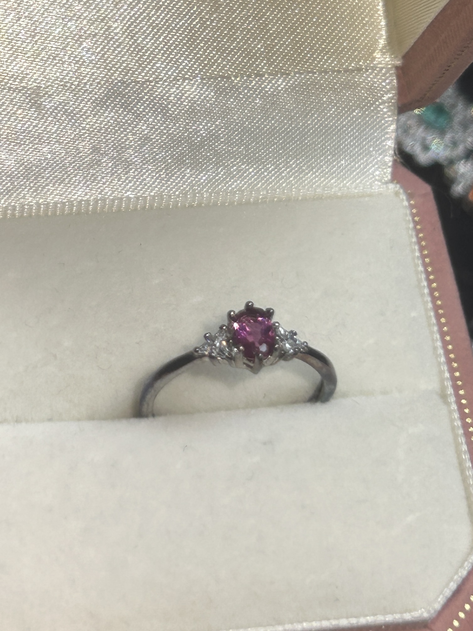 山茶花紫水晶戒指➕粉托帕石戒指