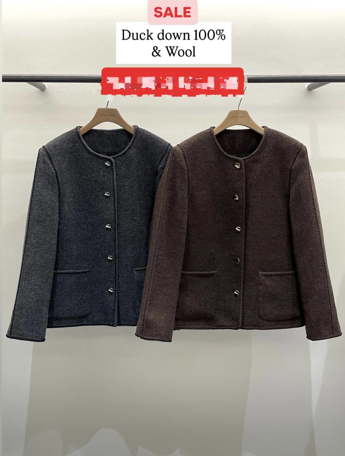 OB5310 暗斜紋收邊小香外套 *特價* (優惠碼同充值購物金不適用)