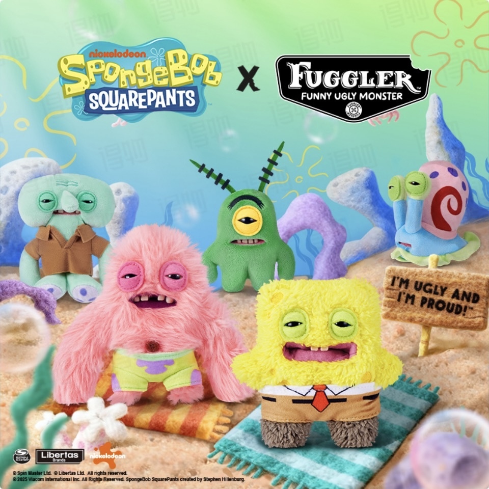 FUGGLER X SPONGEBOB SQUAREPANTS 放克牙寶 海綿寶寶 聯名吊飾 醜娃 絨毛玩具