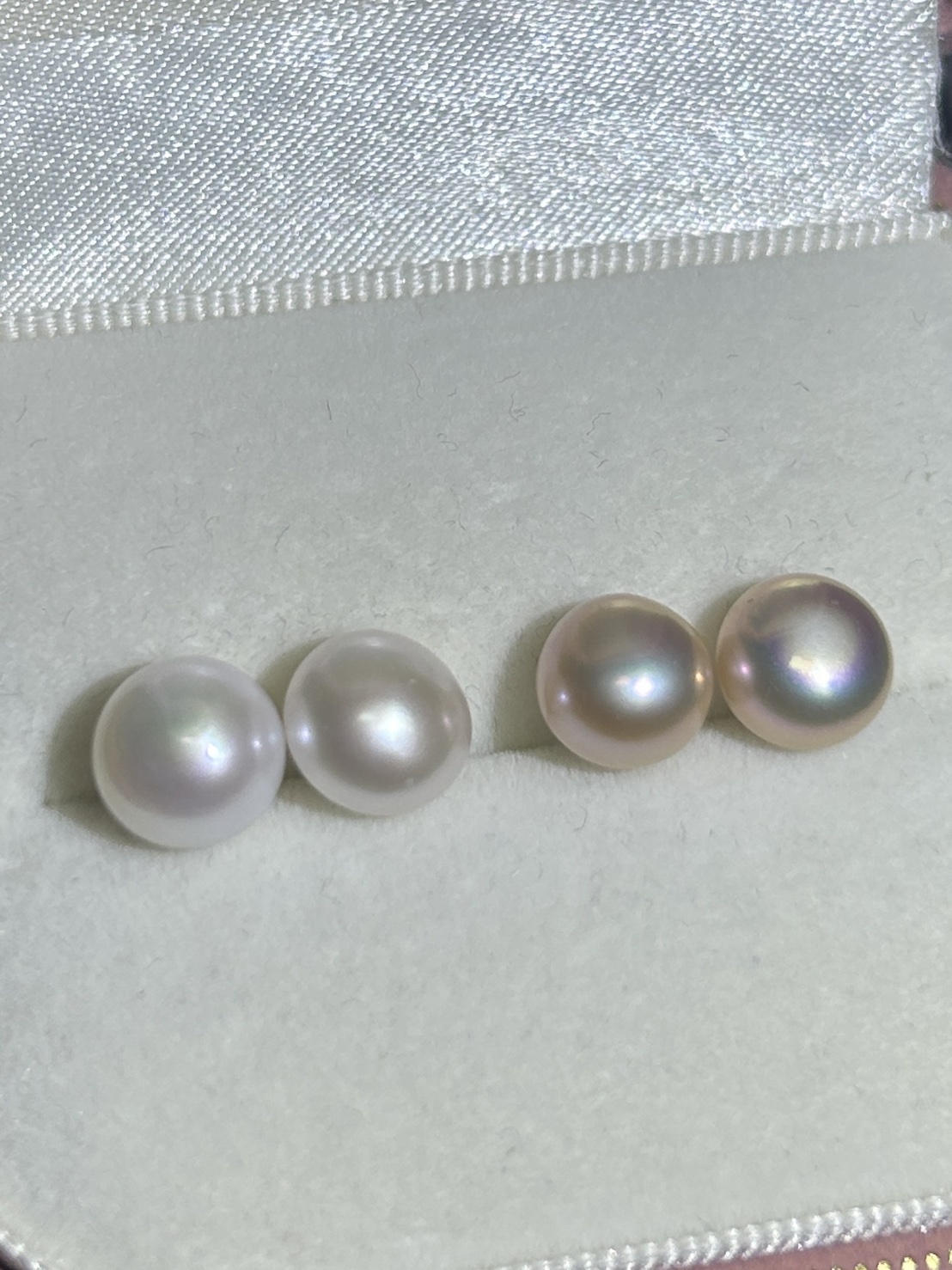 珍珠耳釘 白➕香檳色 兩對