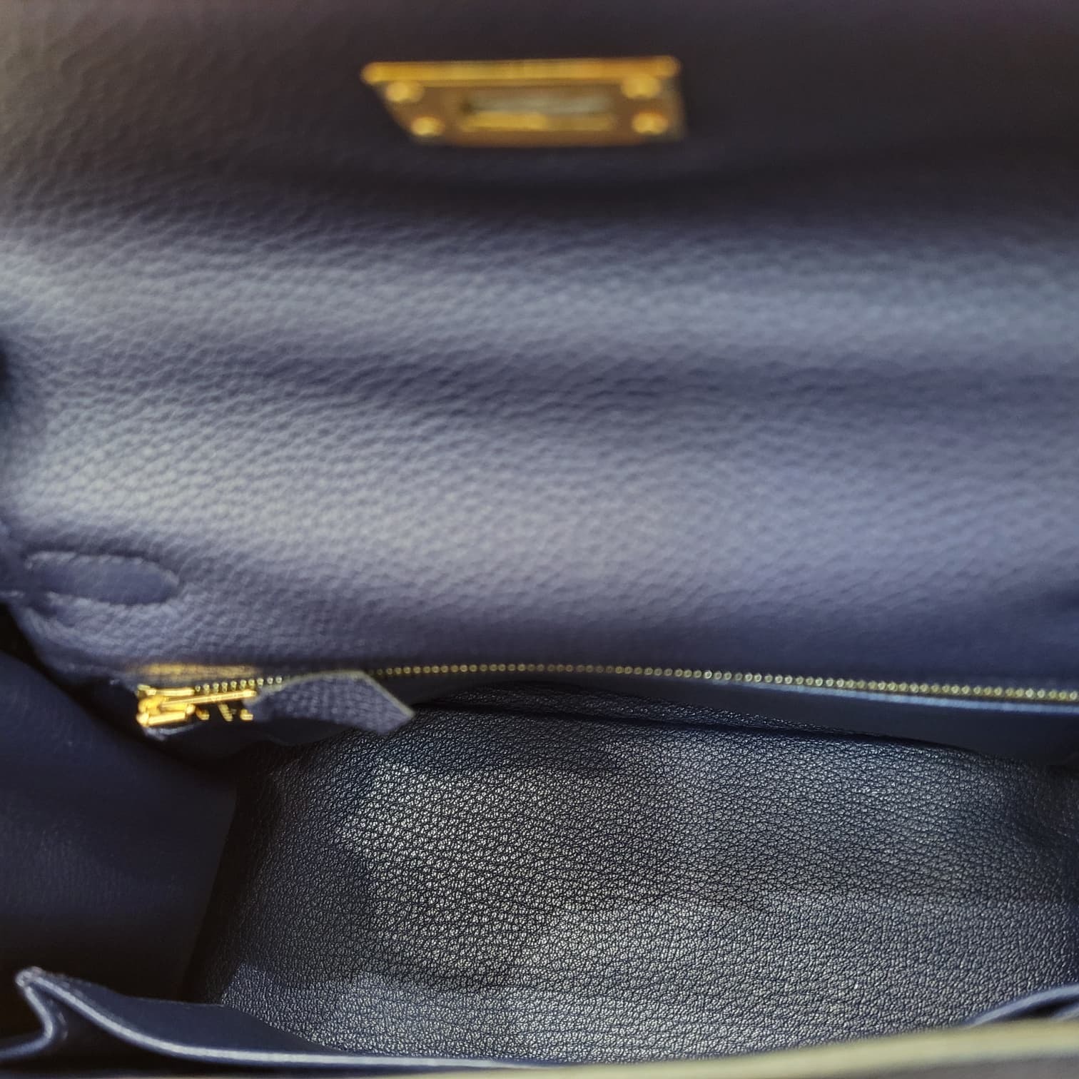 99% HERMES KELLY 25 BLEU SAPPHIRE CC TOGO 寶石藍金扣