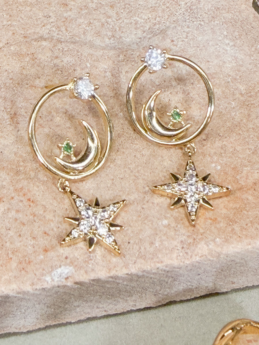 【SALE SALE SALE🔥】月亮圈 925純銀耳針 bling bling 耳環 【不設退換】（純針耳針比較軟，有可能會微曲）