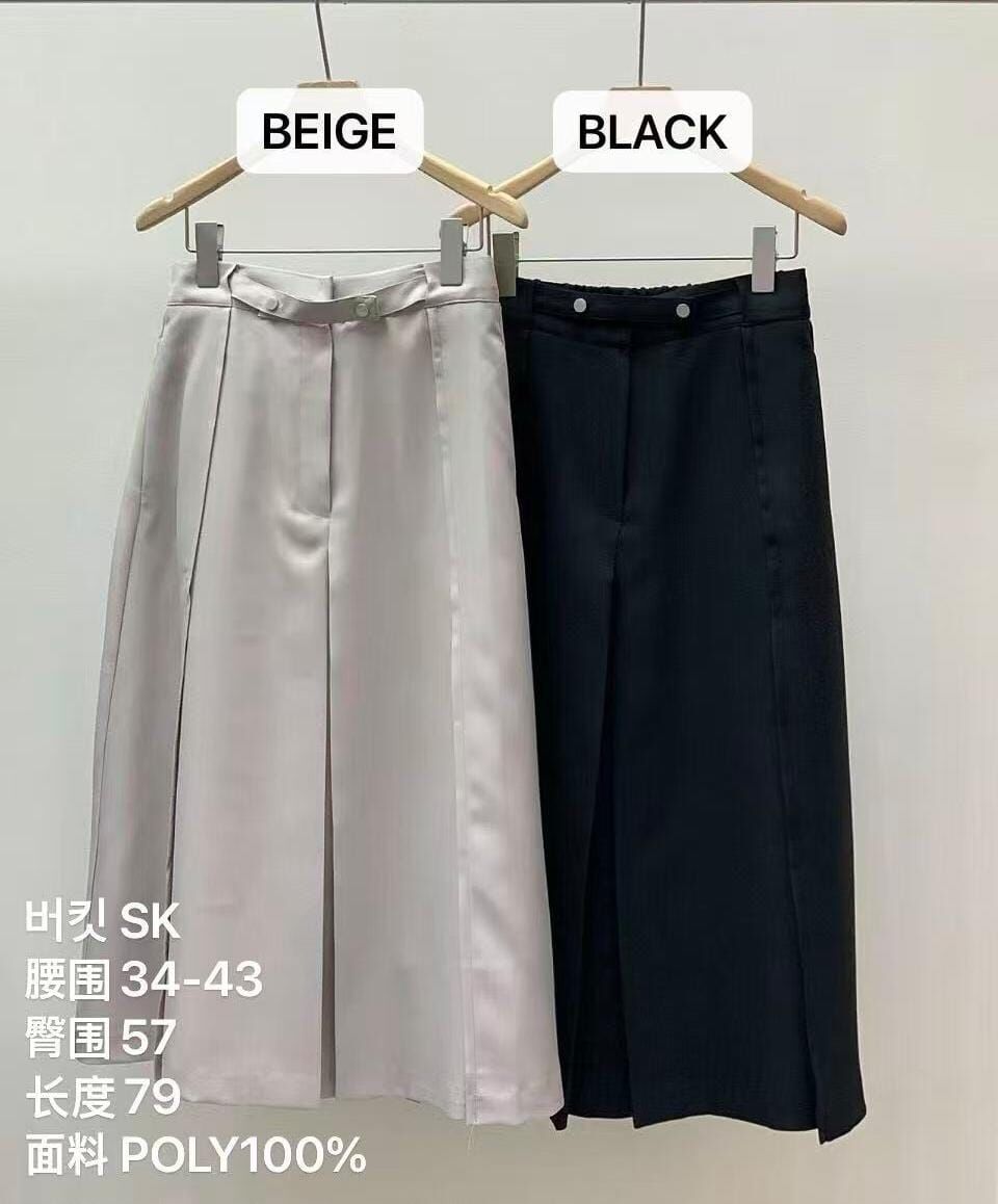 MA5302 雙扣裝飾打摺長裙