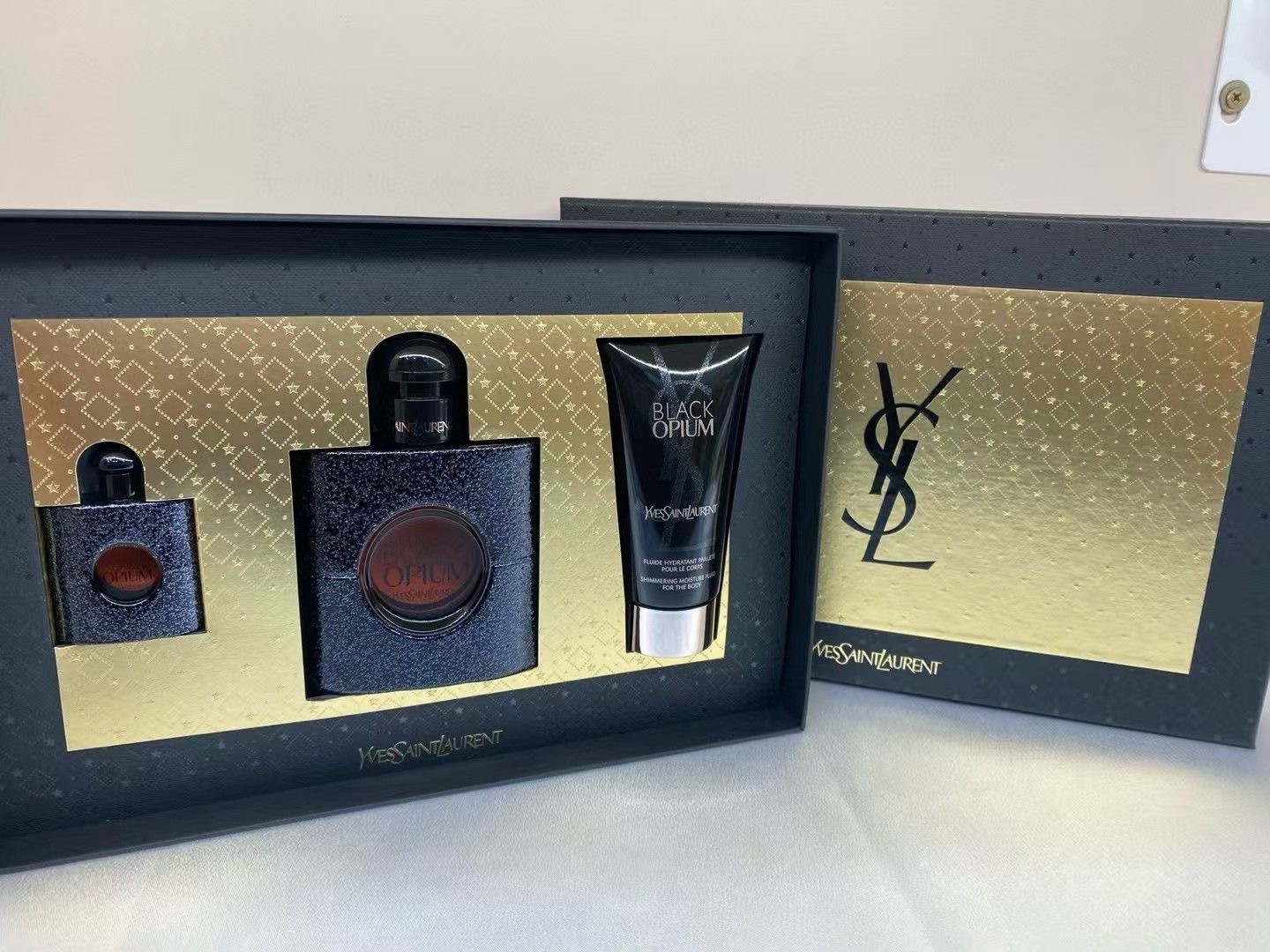 YSL黑鴉片香水三件套