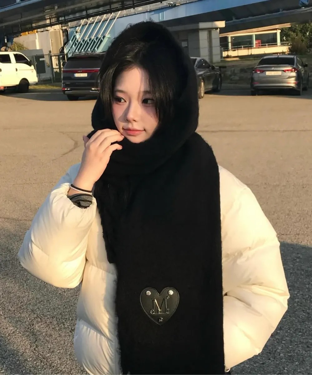 Mucent愛心皮標圍巾🧣♡