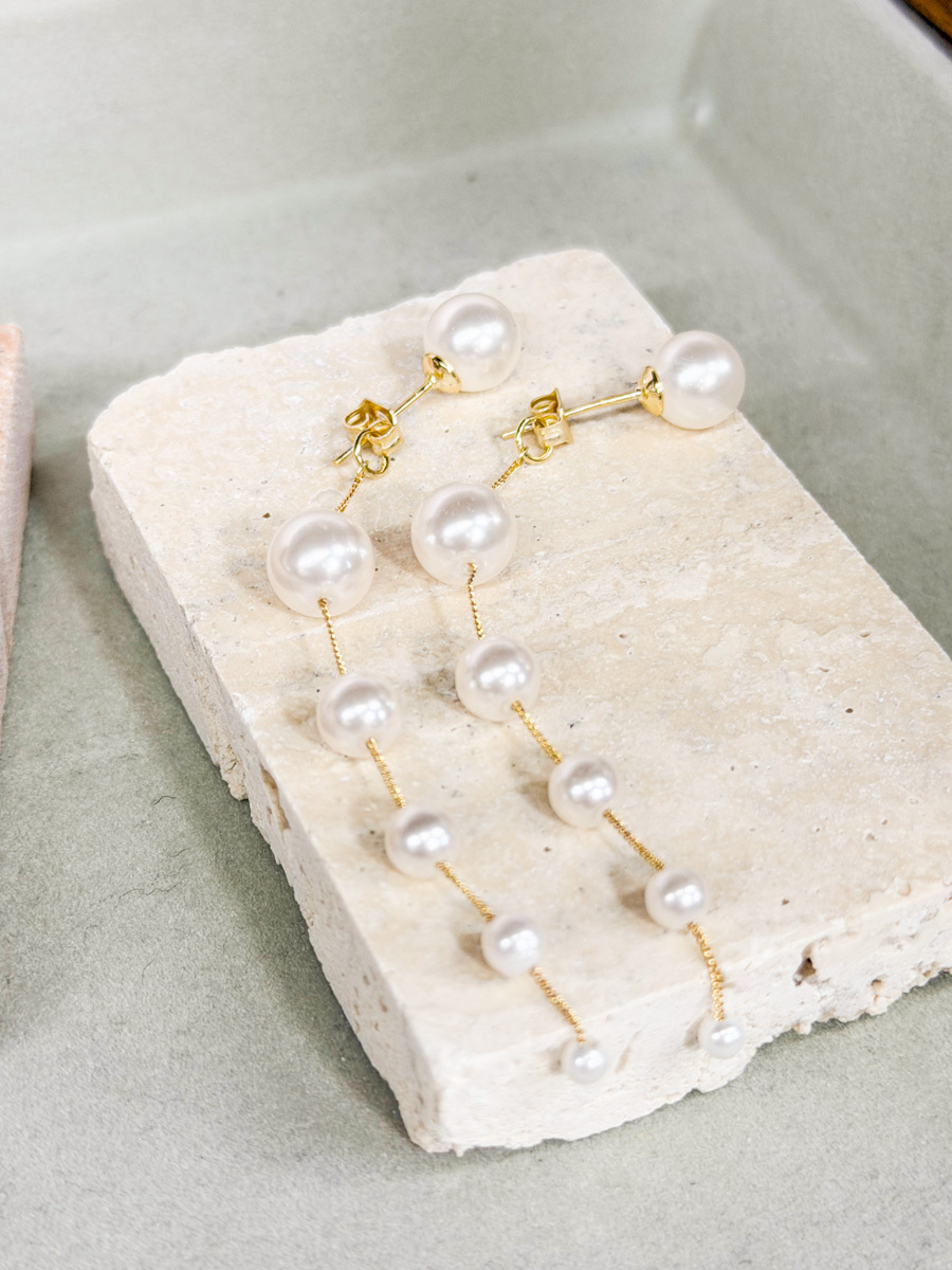 【SALE SALE SALE🔥】珍珠925純銀耳針 珍珠垂吊後托 【不設退換】（純針耳針比較軟，有可能會微曲）