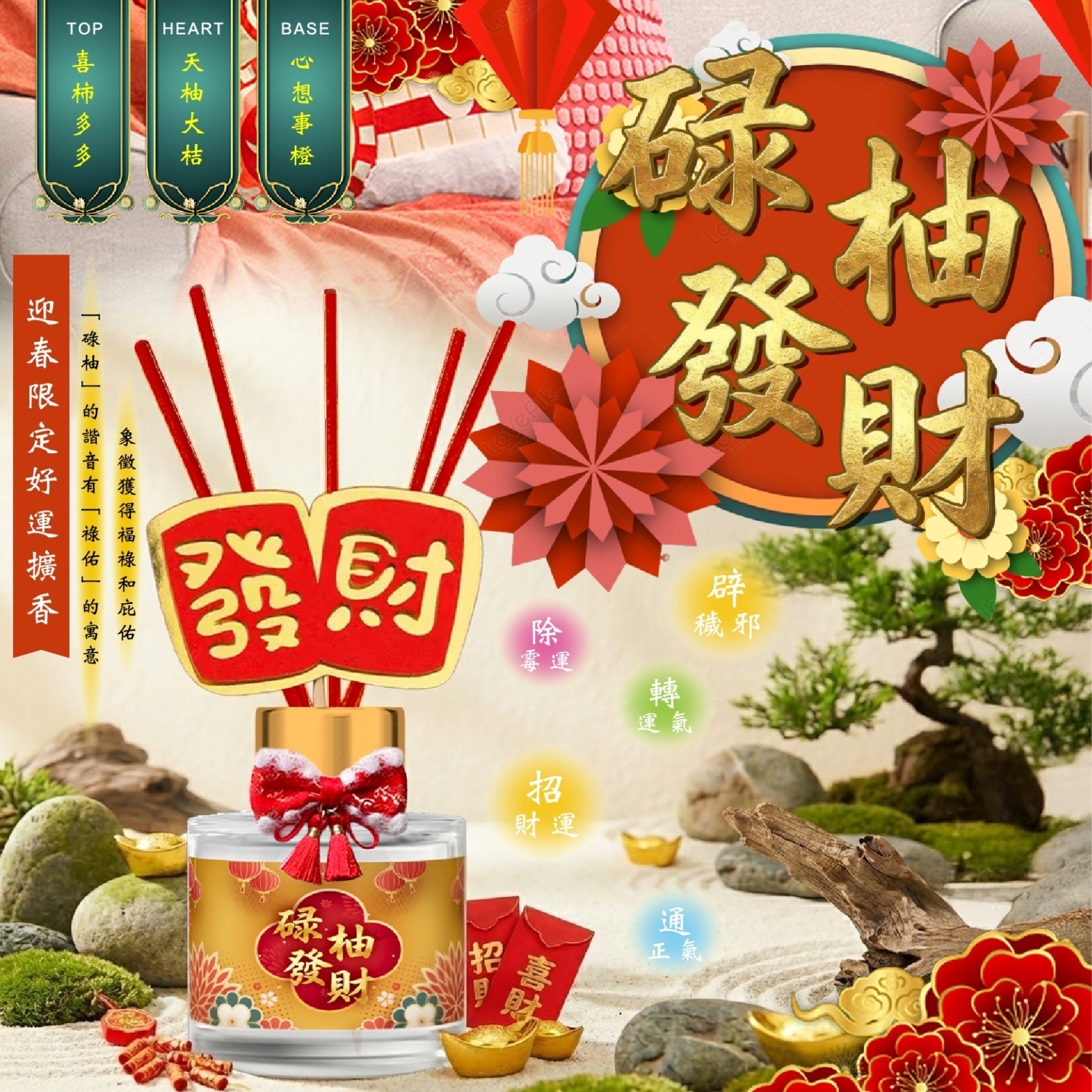 2026迎春限定碌柚發財香薰50ml