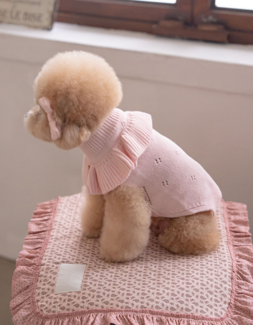 OPAAAP 花領針織毛衣_草莓粉