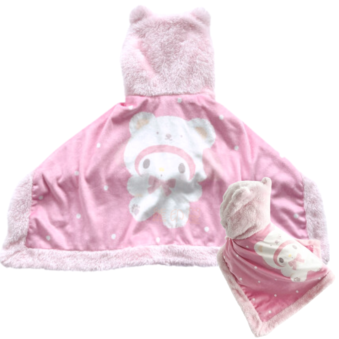 My Melody款 寵物披肩毛氈 連帽 寵物衫 狗服裝 [平行進口]