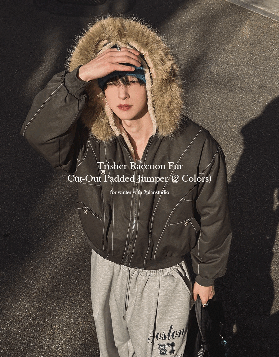 浣熊加厚連帽夾克