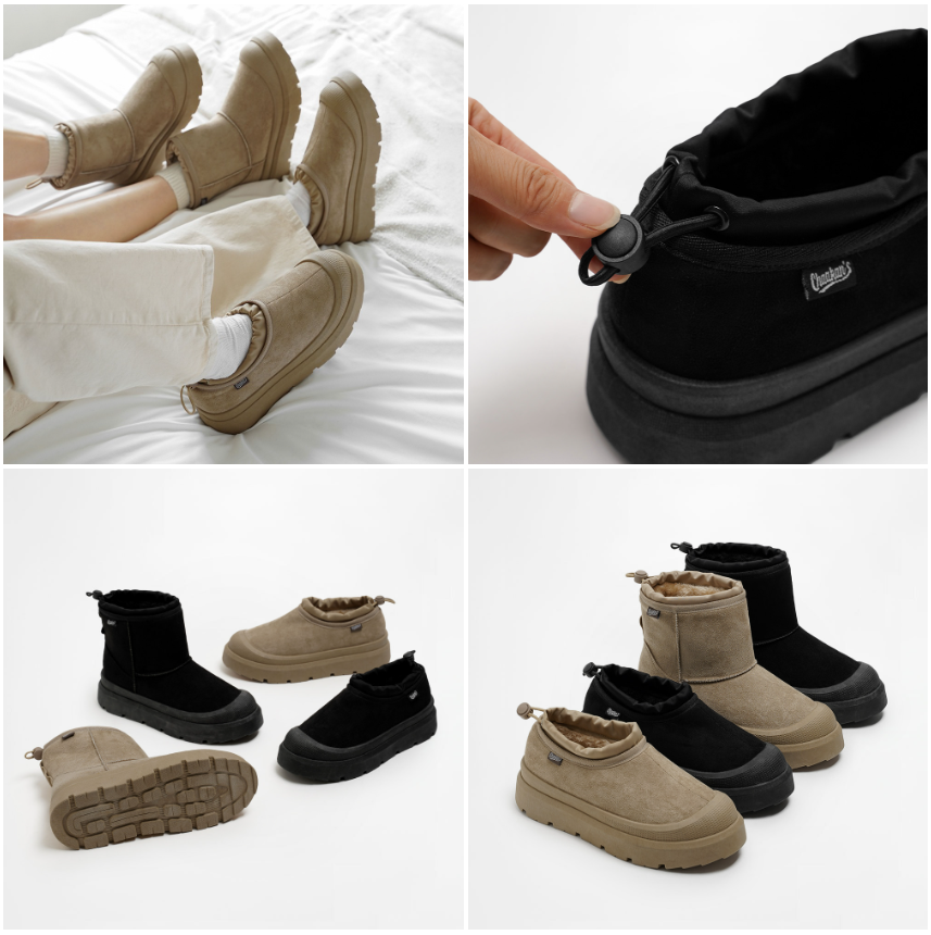 RY007 Lambert 束口款防寒雪地靴(包頭薄毛款)