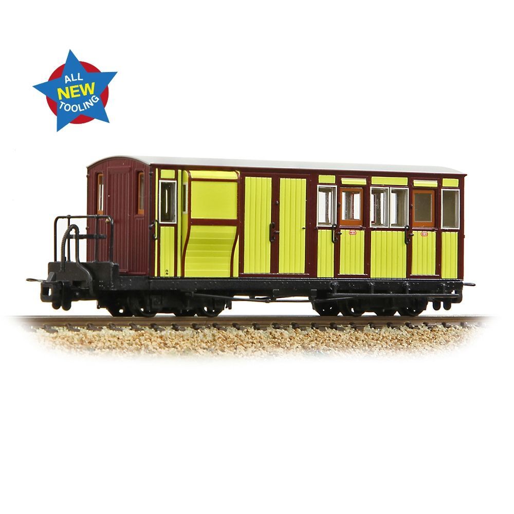 Bachmann 394-081 OO9規 費斯蒂尼奧格鐵路三等製動車廂 2 號 FR 黃紅色塗裝