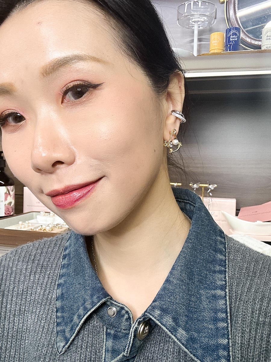 【SALE SALE SALE🔥】925純銀耳針 菱形珍珠 【不設退換】（純針耳針比較軟，有可能會微曲）