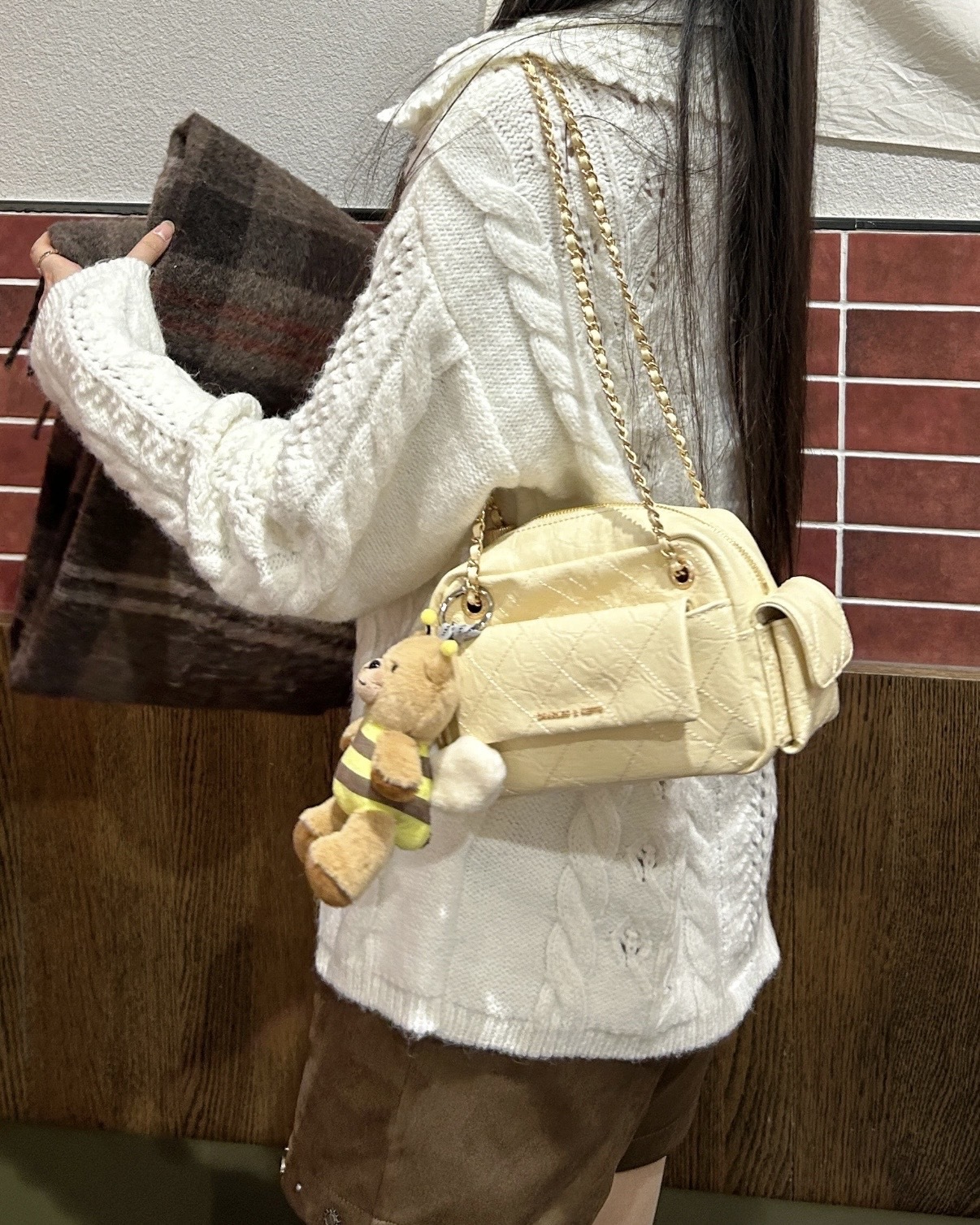 Charles & Keith 小CK 菱格紋 流浪小方包 鏈條機車包 手提包 側背包 單肩包 多背法 / 預購