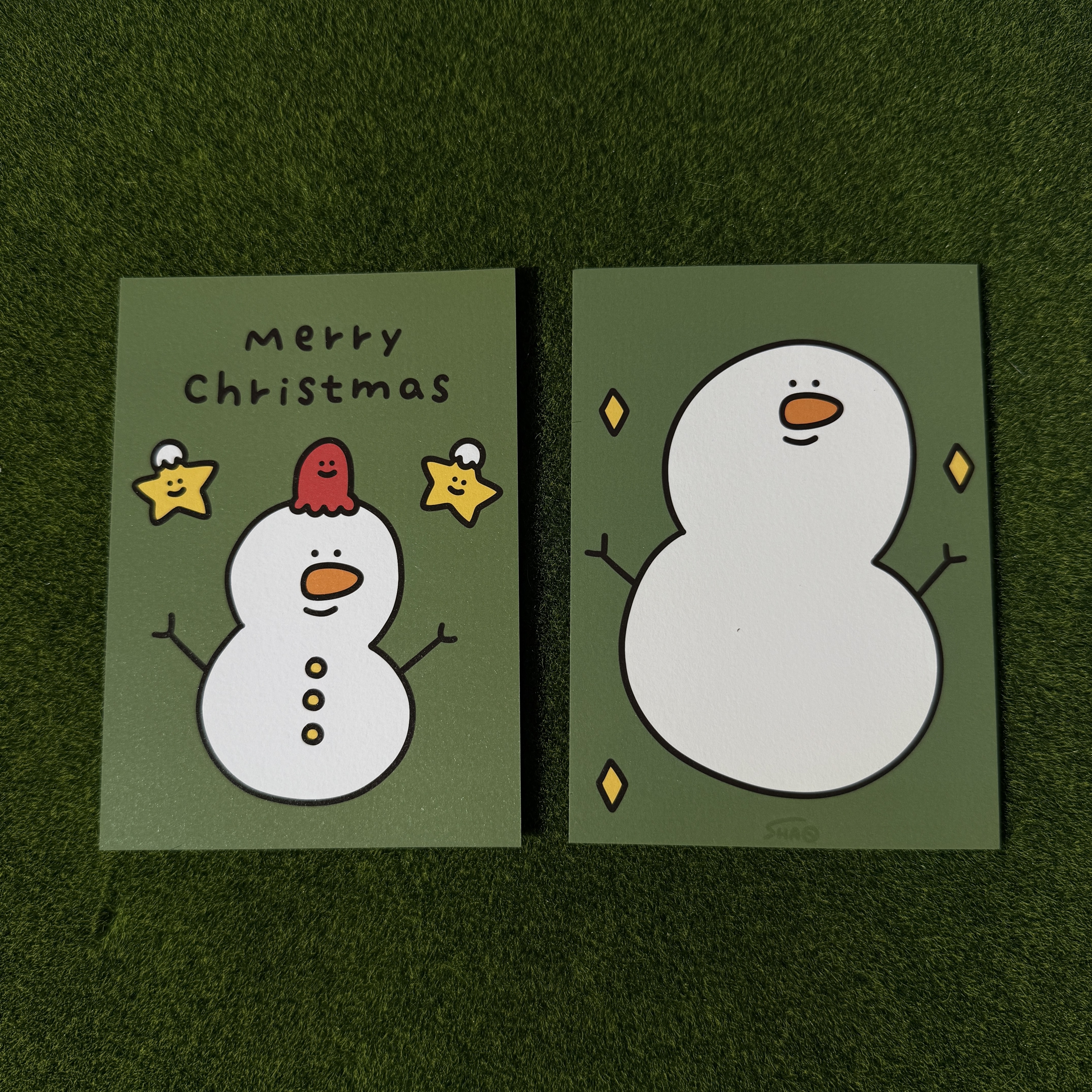 Christmas Postcard (Snowman)