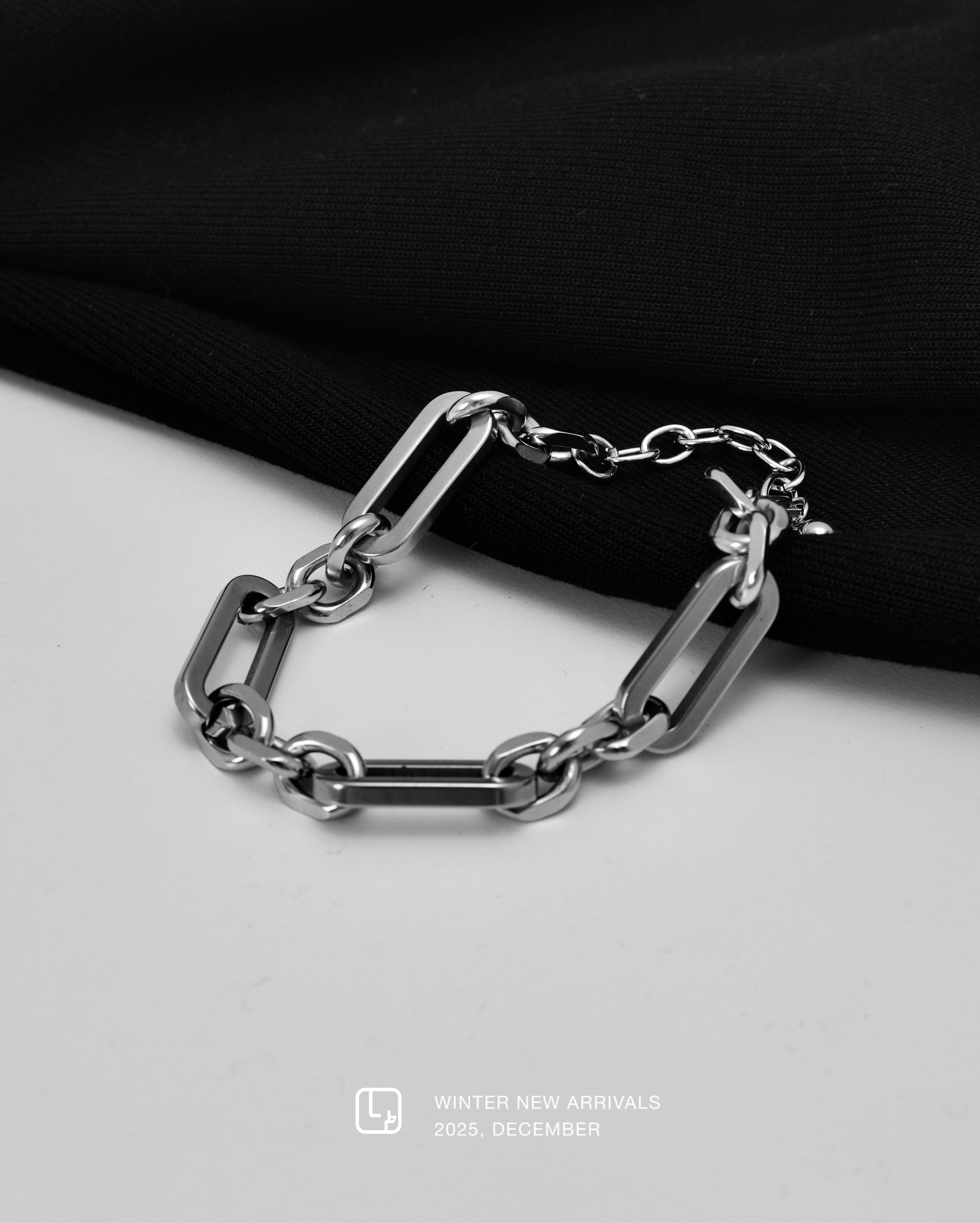 XIN SELECT 鈦鋼 金屬 古巴鍊 簡約 手鍊