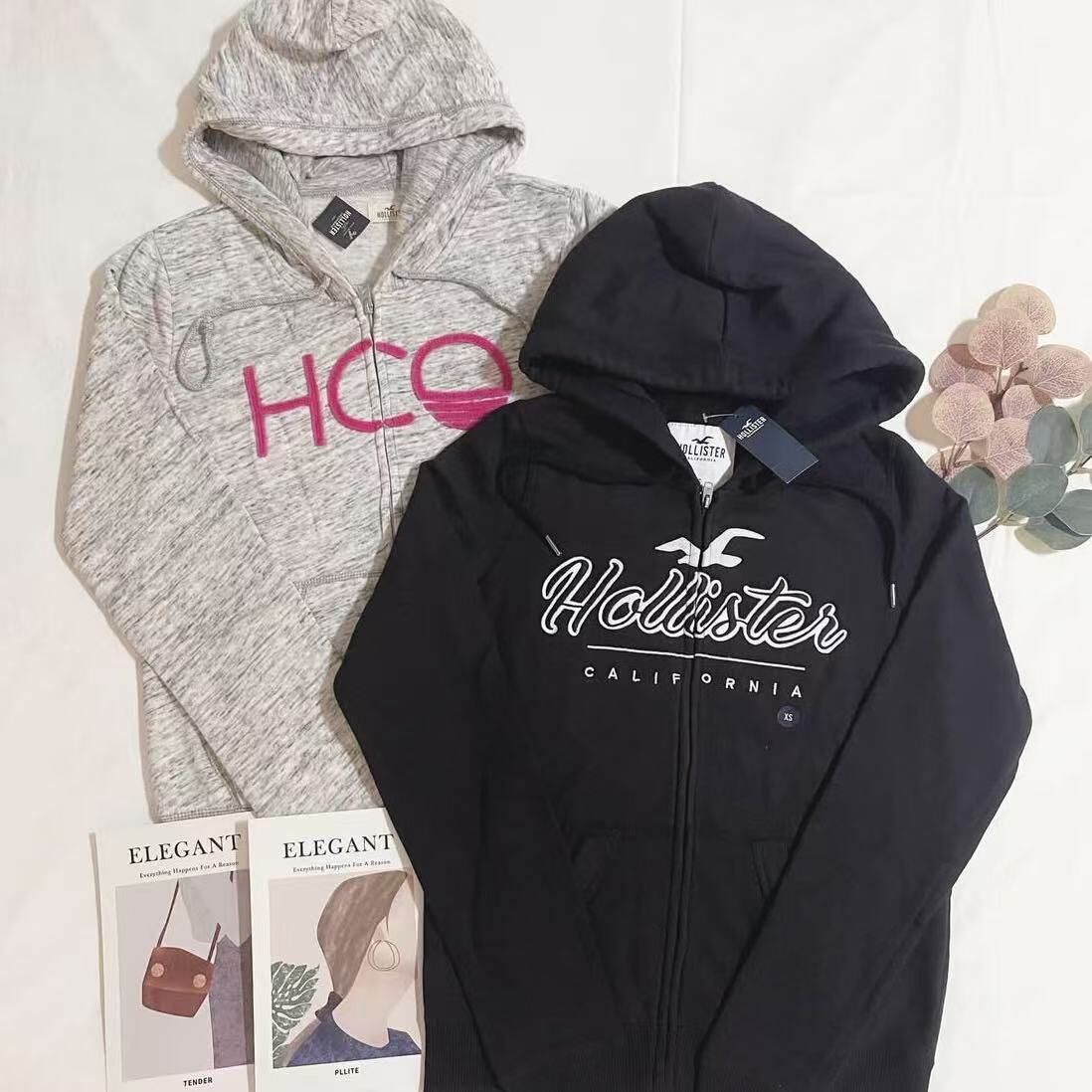 女裝款HOLLISTER LOGO ZIPUP HOODIES