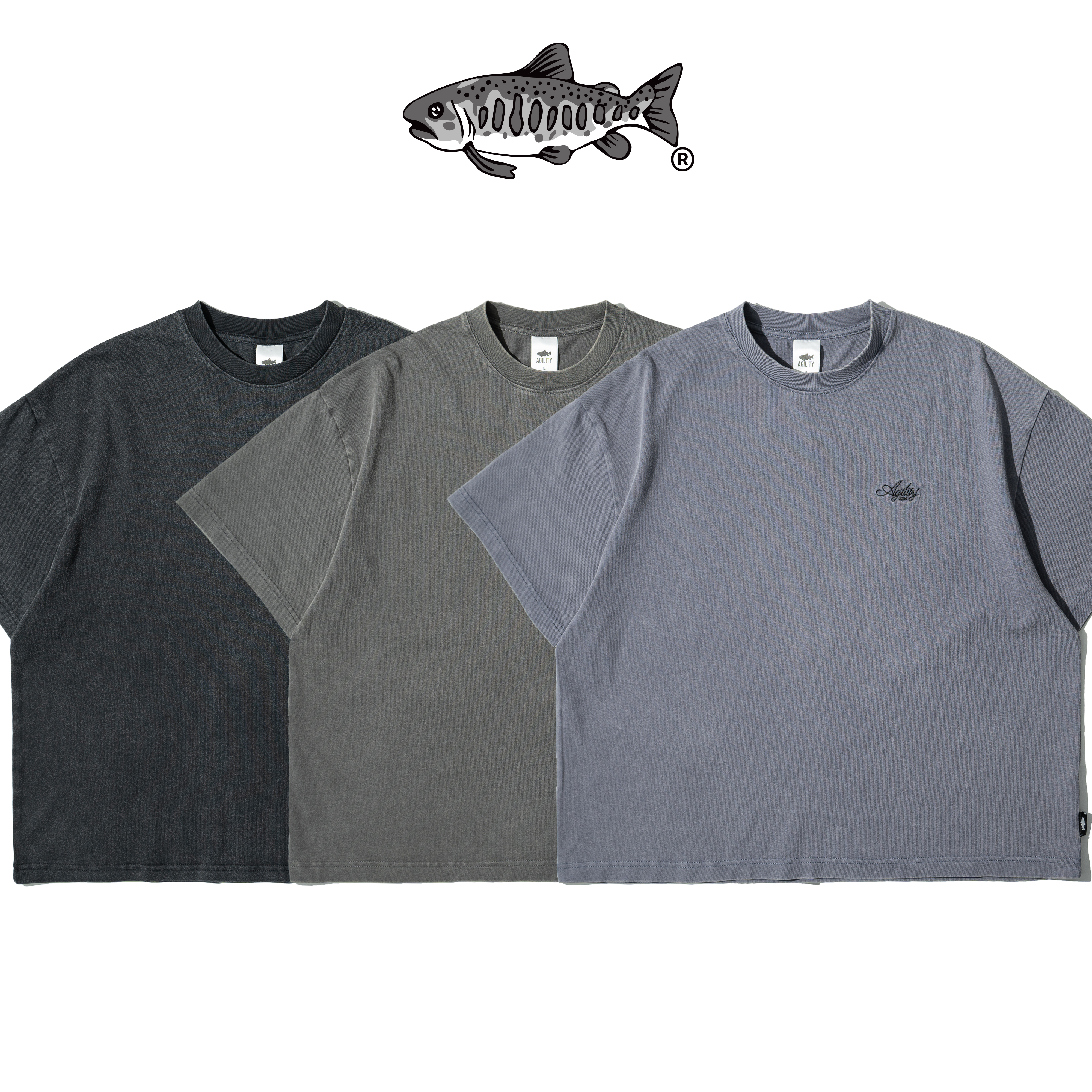 AGILITY Heavy Boxy Tee / Washed 寬短 刺繡 水洗短袖Tee [WS6]