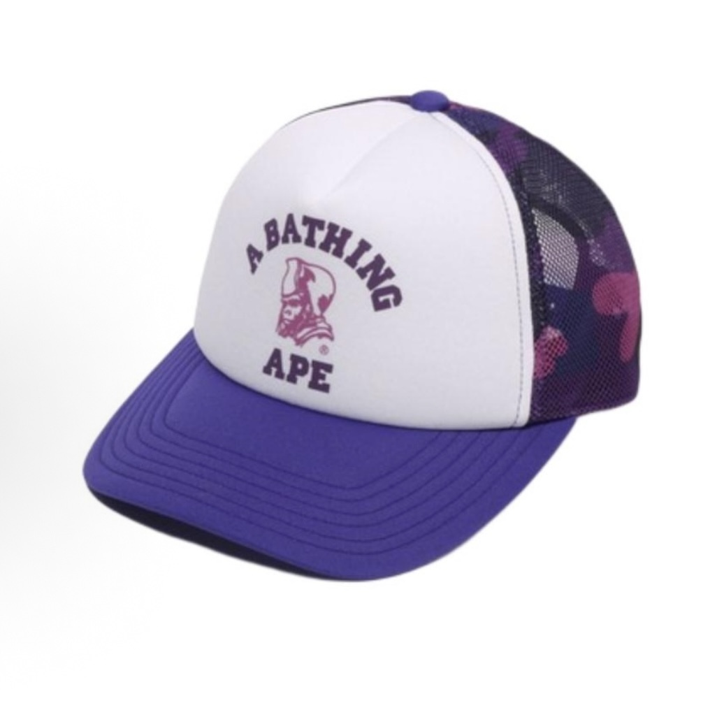 -(B05)-A BATHING APE COLOR CAMO GENERAL MESH CAP BAPE 猿人 迷彩 網帽 紫/藍