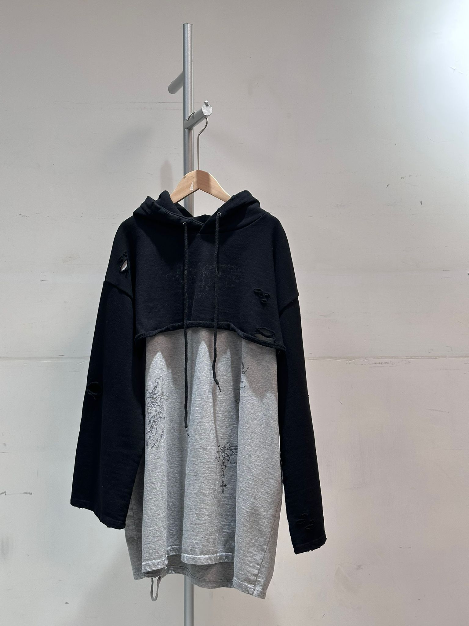 0213015a/韓國假兩件衛衣連身裙/50C'50W'31L'