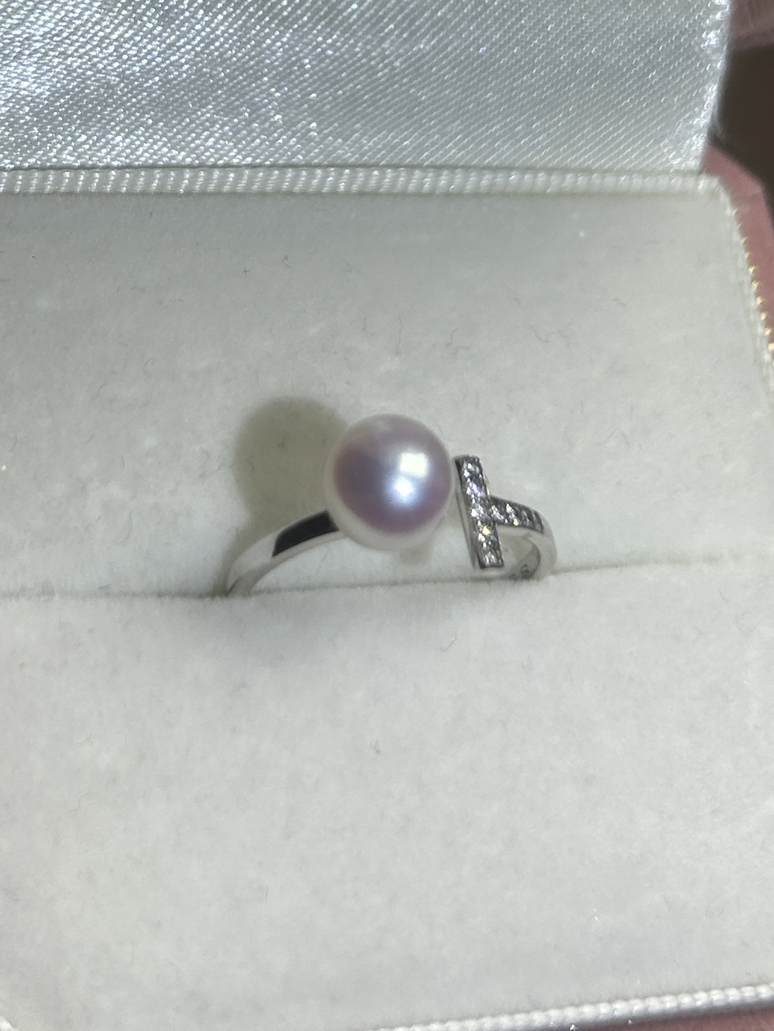 925銀天然淡水珍珠t字戒指